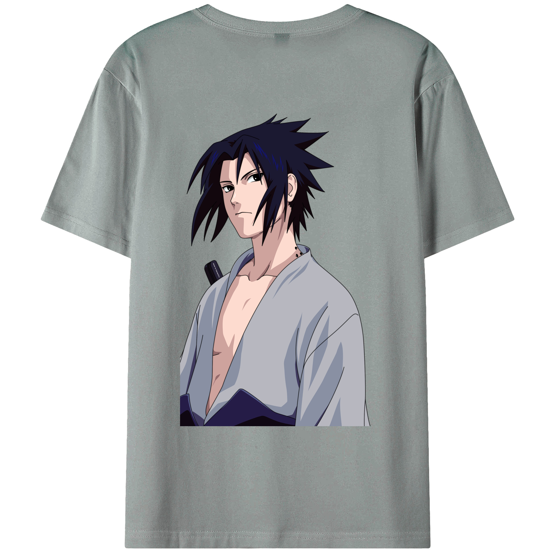（画像用） NARUTO -ナルト- うちは サスケ Uchiha Sasuke 綿100％ メンズ半袖Tシャツ（バックプリント） 通気性